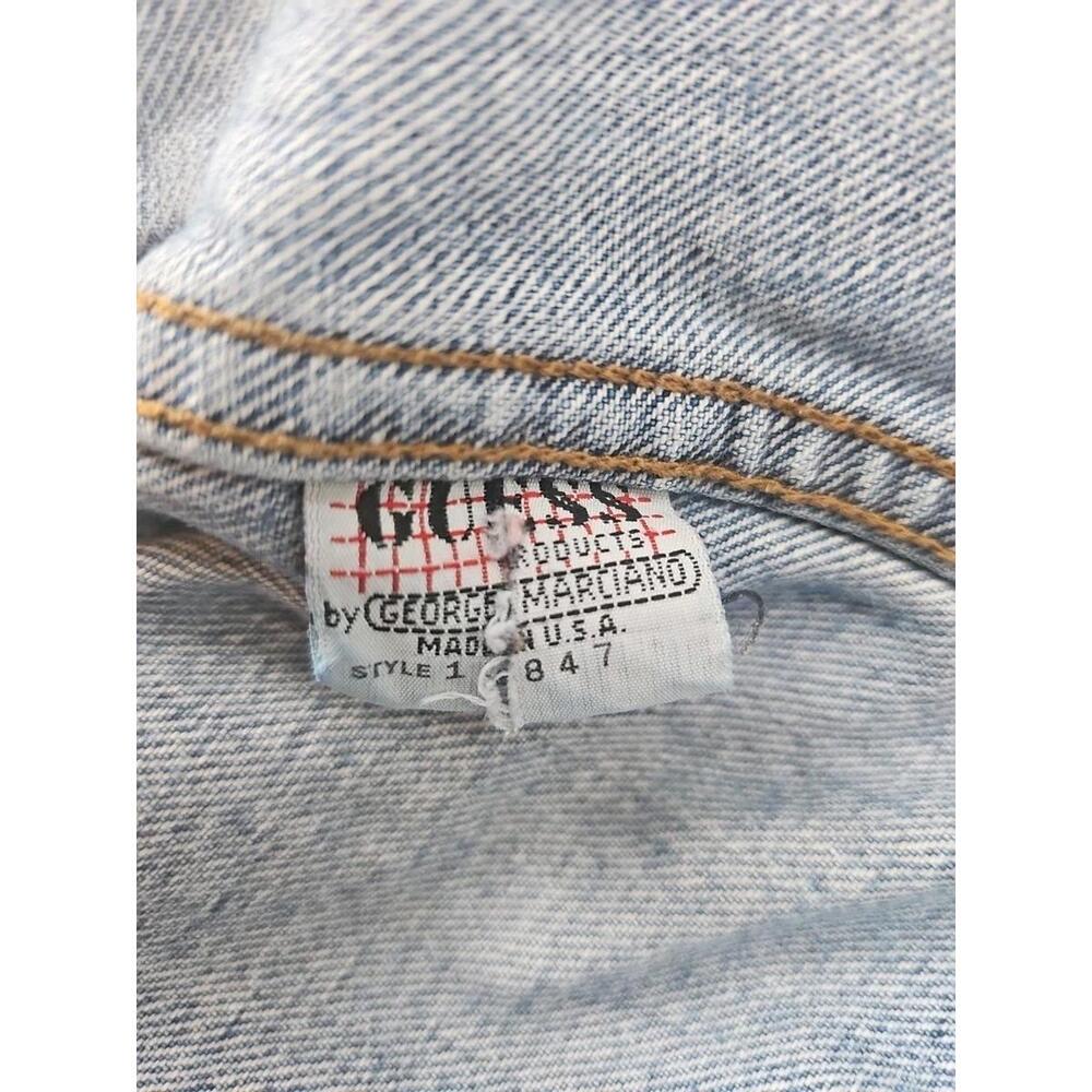 Vintage Guess‎ Denim Jean Trucker Jacket  Small USA Made Type III Style 10807 - Picture 8 of 9